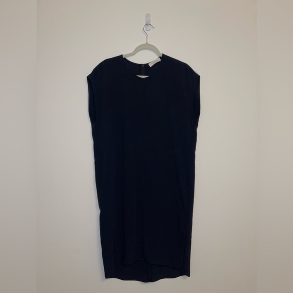 Everlane 100% triacetate dress 00 black quiet luxury neutral minimal modern midi - Picture 5 of 12